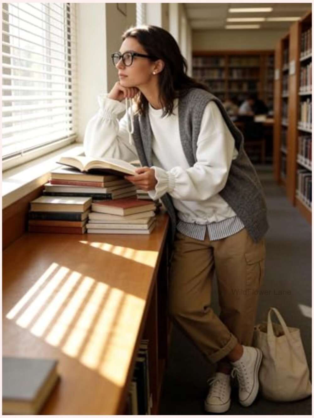 Oversized Crewneck Sweatshirt with Drawstring Hem Ruffle Cuff Pullover Blouse - Picture 6 of 6